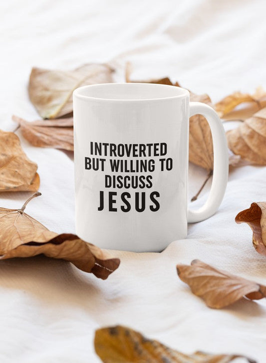'Introverted But Willing To Discuss Jesus' Mug
